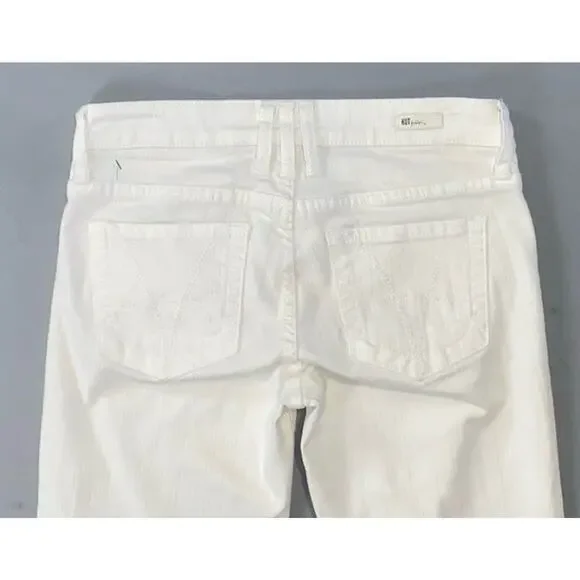 KUT From The Kloth Catherine Boyfriend Fray Stretch Denim Jeans. White, Size 0. - Picture 9 of 9